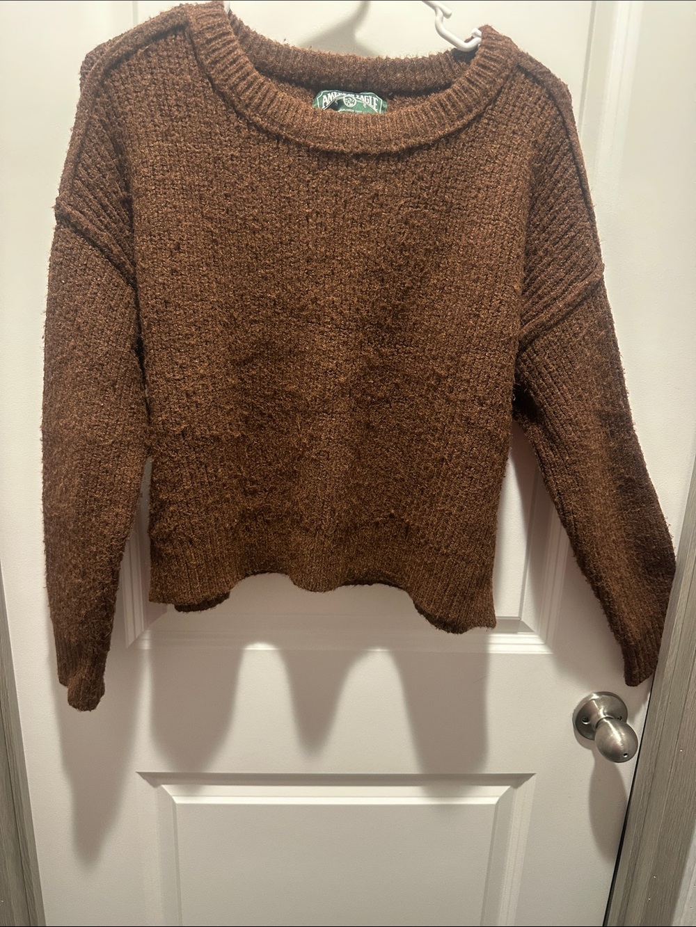 American Eagle Outfitters Chunky Brown Crewneck Sweater - Picture 3 of 9
